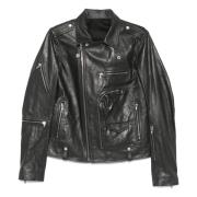 Rick Owens Bauhaus Läder Bikerjacka Black, Herr