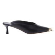 Baldinini Black leather sabot Black, Dam