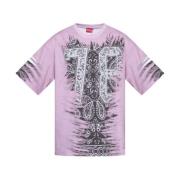 Diesel Bandana Print Rosa T-shirt Pink, Herr