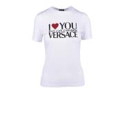 Versace Bomull T-shirt Kollektion White, Dam