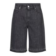 Iceberg Svarta Bermuda-shorts i regular fit i denim Black, Dam