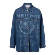 Iceberg Regular fit jacka i indigo fast denim med lasrade grafik Blue,...