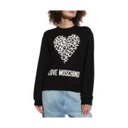 Moschino Bomullssweatshirt med synligt logotyp Black, Dam