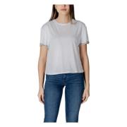 Liu Jo Vit Bomull T-shirt Rund Hals White, Dam