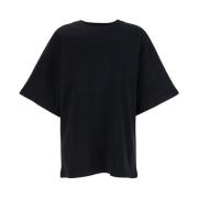 Adriano Goldschmied Svart Crewneck T-shirt med Logo Print Black, Dam