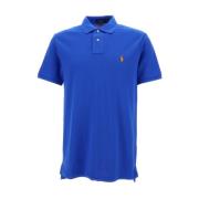 Polo Ralph Lauren Blått Polo Shirt med Logobrodyr Blue, Herr