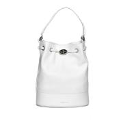 Zanellato Vit Läder Bucket Bag Elegans White, Dam