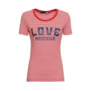 Moschino Randig Logo T-shirt för kvinnor Multicolor, Dam