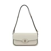 Tory Burch Läder axelväska med magnetisk klaff Beige, Dam