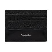 Calvin Klein Svart läderkorthållare plånbok Black, Herr