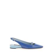 Carel Blå Slingback Balettskor i Läder Blue, Dam