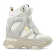 Isabel Marant Vita Hög Topp Mocka Sneakers White, Dam