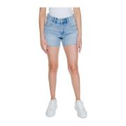 VERO MODA Ljus tvättade denim shorts med fickor Blue, Dam