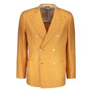 Brioni Silke och ull peak lapel jacka Orange, Herr