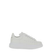 Alexander McQueen Vita Logotyp Läder Sneakers Kvinna White, Dam