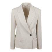 Brunello Cucinelli Beige Jacka Giacca M/L Beige, Dam