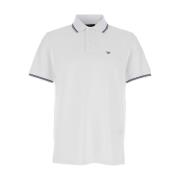 Emporio Armani Vit Polotröja med Broderad Logotyp White, Herr