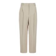 Brunello Cucinelli Beige Byxor med Monil Detalj Beige, Dam