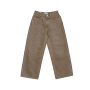 Amish Röd Tegel Bred Ben Jeans Brown, Dam