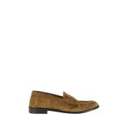 Saint Laurent Blockklack Mocka Loafers med Logo Brown, Herr