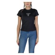 Guess Grafisk kortärmad T-shirt Black, Dam