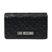 Love Moschino Quiltad Kedjeplånbok Clip Stängning Black, Dam