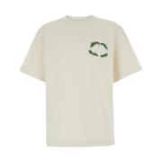 Burberry Vit Crewneck T-shirt med Logobroderi White, Herr