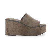 Brunello Cucinelli Brun Mocka Mandel Tå Kil Sneakers Brown, Dam