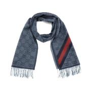 Gucci Ullscarf med logotyp Blue, Unisex