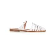 Malone Souliers Vita läder slingback skor White, Dam