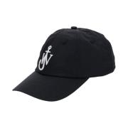 JW Anderson Svart Anchor Baseball Hat i Tech Fabric Black, Herr