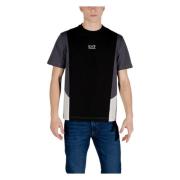 Emporio Armani EA7 Multifärgad bomullst-shirt med korta ärmar Multicol...