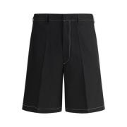 Prada Sommar Linne Shorts Stilfull Mode Black, Herr