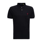 Polo Ralph Lauren Svart Bomull Logo Polo Skjorta Black, Herr