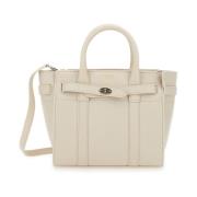 Mulberry Beige Läderhandväska med Avtagbar Rem Beige, Dam