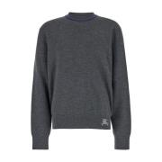 Burberry Grå Crewneck Tröja med EKD Detalj Gray, Herr