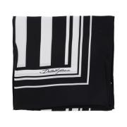 Dolce & Gabbana Randig Logotyp Sidenscarf Black, Herr