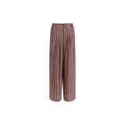 Forte Forte Geometriskt Tryckta Wide Leg Byxor Brown, Dam