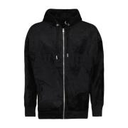 Givenchy Zip-up Hoodie med Broderad Logotyp Black, Herr