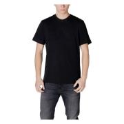 Emporio Armani EA7 Svart Rund Hals T-shirt Black, Herr