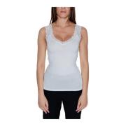 VERO MODA Vit Spets V-ringad Tank Top White, Dam