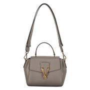 Versace Kalvskinn Crossbody Väska med Klaffstängning Gray, Dam