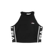 Fila Svart Cropped Top - Streetwear Stil Black, Dam