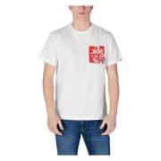 Replay Tryckt bomulls-T-shirt med korta ärmar White, Herr