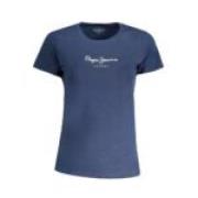 Pepe Jeans Blå Bomull Logo Print T-shirt Blue, Dam