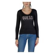 Guess Svart Långärmad T-shirt Los Angeles Black, Dam