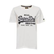 Superdry Bi-Color Logo Tee Casual Style White, Dam