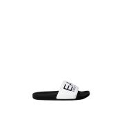 Emporio Armani EA7 Logo Slides för Män White, Dam