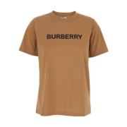 Burberry Logo Print Beige T-Shirt Polos Brown, Dam