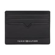 Tommy Hilfiger Svart Läderkorthållare Plånbok Black, Herr